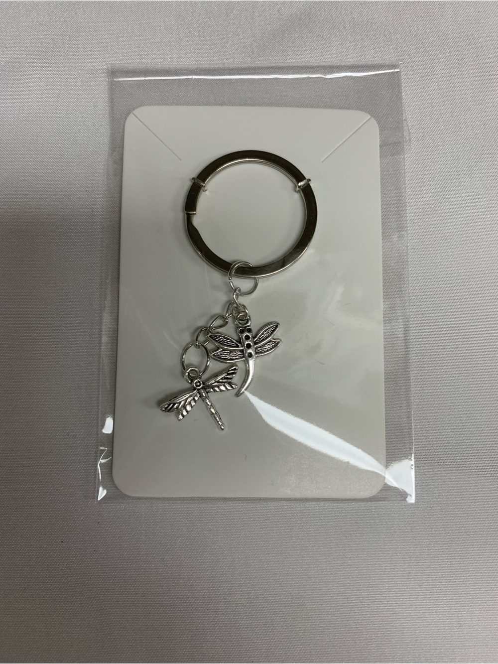 Silver Dragonfly Charm Key Ring - Women Accessories Key & Card Holder